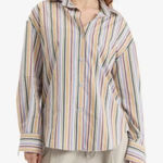 Faithfull the Brand Sz M Oversized Organic Cotton Striped Dress Shirt Blouse Photo 0