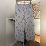 Anthropologie MAEVE by  The Colette Lobster Print Cropped Wide Leg Pants in Ivory Photo 2