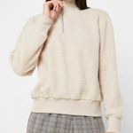 Topshop Teddy Quarter Zip Cream Pullover 14 Photo 0