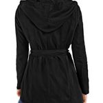 NEW Jou Jou Black Juniors Hooded Trench Coat Photo 1