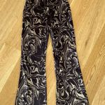 Steele Valerie Velvet Flare Pants in Swirl Pattern Brown Size M Photo 0