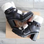 Christian Louboutin Black Cream Pole Chic 70mm Shearling Heeled Ankle Boot Photo 5