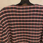 Misook  Red, White & Black Tweed Knit Gold Button Front Geometric Jacket Size XL Photo 7