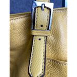 Tignanello Yellow Leather Tote Bag Pebbled Shoulder Purse Tassel Buckle Style Photo 4