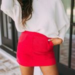 These Three Boutique Red Corduroy Skirt Photo 0