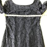 Aidan Mattox Womens Blue Lace Long Sleeve Sheath Cocktail Dress Sz 2 Deep V Back Photo 6