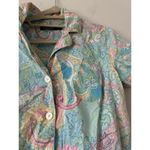 Lauren Ralph Lauren Paisley Pastel Cotton Boxer Pajama Set Size Medium Preppy Blue Photo 6