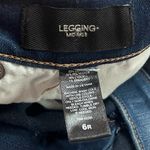 EXPRESS Jean Leggings Solid Blue Dark Wash Faded Mid Rise 6 Stretchy Pockets Photo 5