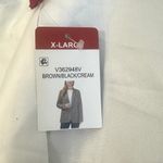 Vince Camuto Blazer Womens XL Brown Black Cream Check Jacket Button New Photo 5