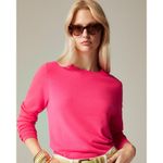 J.Crew NWT Cashmere Classic-fit Crewneck Sweater in Neon Bright Strawberry S Photo 7