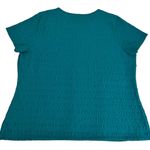 East 5th essentials Crew Neck Short Sleeve Teal Shirred Top Size 2X Photo 3