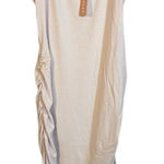 Liu & Qu White Sleeveless Ruched Sides Scoop Neck Dress Women Sz S Photo 0