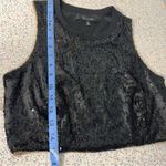 Toccin Sequin Crop Top Black Crewneck Sleeveless Glam Blouse Women’s Size S Photo 5