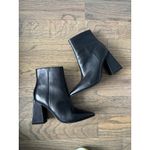 Marc Fisher Women's  Kulika Black‎ Leather Pointed Toe Block Heel Ankle Boots 5 Photo 3