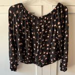 Billabong Light it Up Off the Shoulder Top Black Floral Medium Photo 3