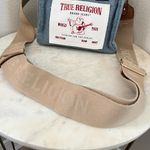 True Religion Denim Mini Tote Crossbody Bag Women's Blue Logo White Purse Photo 3