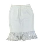 Adam Lippes  White Fringe Pencil Skirt Photo 1