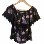 Say What? HP! Say What? s off the shoulder black floral crop Photo 0