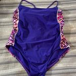 Catalina Plus Size  Sporty Racerback Purple Swimsuit Size 1X/16W EUC #1103 Photo 2