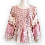 American Eagle Outfitters Bohemian Patchwork Paisley Balloon Sleeve Top S Photo 1