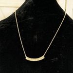 Jessica Simpson  Rhinestone Bar Fashion Necklace Gold Tone Photo 1