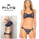 PilyQ teeny navy nautica lace teeny bikini set. M-top/L-bottom. New. Photo 1