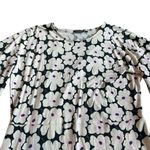 Marimekko Unikko Floral Print Stretch Dress Knit Short Sleeve Size XS Women's Black Photo 1