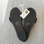 Shade & Shore  Black Rosette Faux Leather Slides Sandals Size 11 NWT Photo 2
