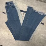 Versona Women’s Modern Two Toned High Waisted Flared Blue Jeans Size 0 Photo 0