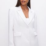 Good American  Luxe Suiting Boyfriend Blazer Ivory White Photo 0