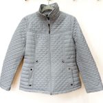 Giacca quilted jacket, light stone color, zip front, nice pockets, Sz M Size M Photo 3