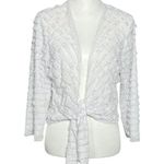 Vintage Y2K White Ruffle Tie Front Top Bolero. Size Large. Fairy, Whimsical Photo 0