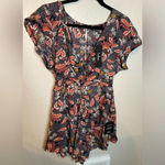 Lulus NWT Dondi Navy Blue Floral Romper Size Medium Photo 4