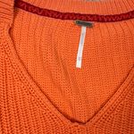 Free People  Orange Cropped Knit Sweater Bell Sleeves Boho Aesthetic XS Photo 3