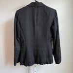 Tahari  Black Blazer Jacket Scalloped Trim‎ Luxury Career Office Photo 5