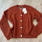 PRETTY GARDEN casual Rust Sweater with Button Detail Photo 6