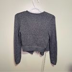 & Other Stories & Other Stories NWT Grey Silver Glitter Sparkle Wrap Crop Top XS Fairy Grunge Photo 11