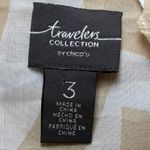 Chico's Travelers Collection Cream White Striped Crinkle Cardigan 3 XL Gold Photo 4