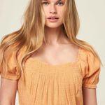 O'Neill NWT O’Neill Dress Apricot Mini Smocked Front. Short Sleeves Pullover Pockets M Photo 2