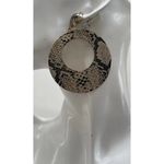 vintage Snake Skin Dangle Drop Earrings Animal Print Quality Sz 3” Brown Photo 13