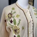 Vintage 50s Hand Fashioned Hand Loomed 100% Virgin Wool Button Cardigan M Size M Photo 6