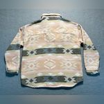 No Boundaries  Hooded Shirt Jacket Women’s XL Aztec Print Pink Button Up Poly Photo 4