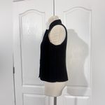 Christopher & Banks  Black Vest with 100% Pig Leather Front - sz S Photo 1