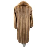 Vintage Full Length Pastel Mink Coat Double Breasted Notch Collar 70’s Classic Tan Size M Photo 9