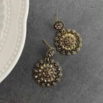 Boho Luxury Golden‎ Color Sunflower Statement Earrings faux fashion jewelry Brown Photo 3