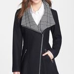 Guess Glen Plaid Detail Skirt Wool Blend Coat Photo 0