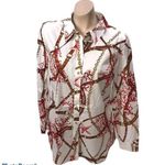 Susan Graver  Size 6 Chain Design Button Down Shirt. New Without Tags Photo 0