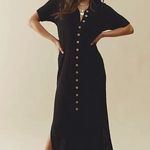 Free People  Riding Waves Midi Sweater, Black Medium Photo 0