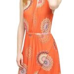 ANTHROPOLOGIE FLOREAT Mandala Halter Neck Wrap Mini Dress Bright Orange Size 2 Photo 2
