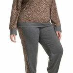 Splendid Women Plus Size 2-piece Cheetah Print Pajama Set ,3X Photo 0